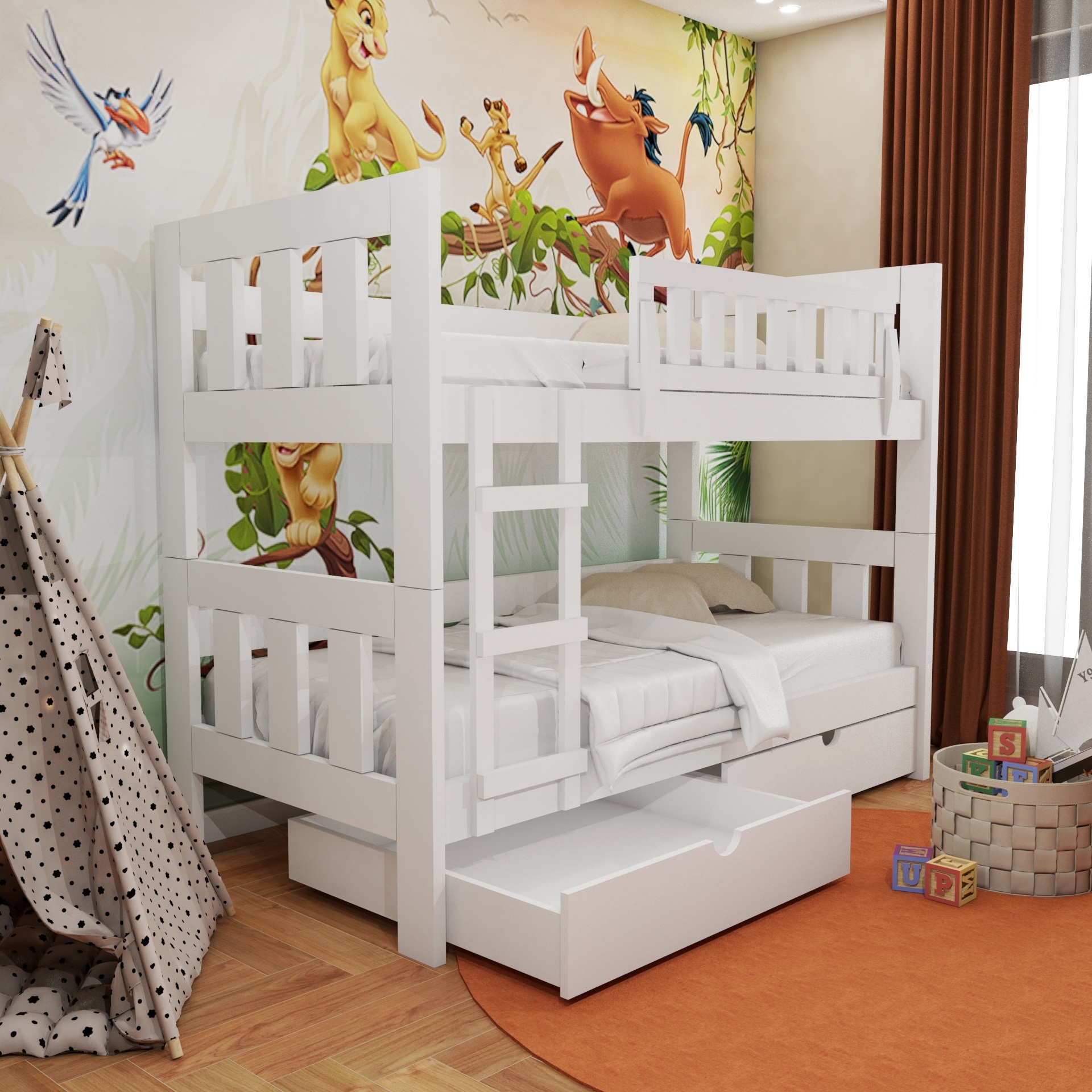 Krevet Spratni Leon (beli) 